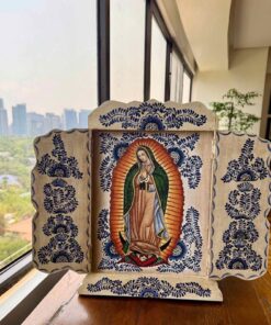 Triptych of Our Lady of Guadalupe - Blue & White